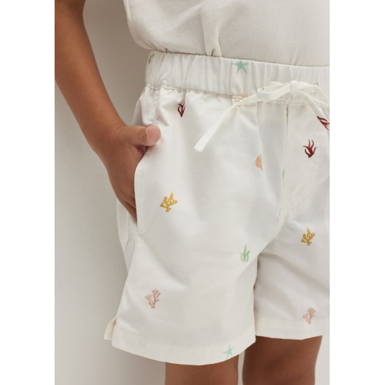 Keaira Elastic Cotton Twill Unisex Shorts in Tidal Daydream