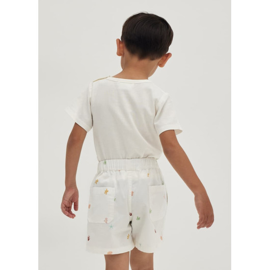 Keaira Elastic Cotton Twill Unisex Shorts in Tidal Daydream