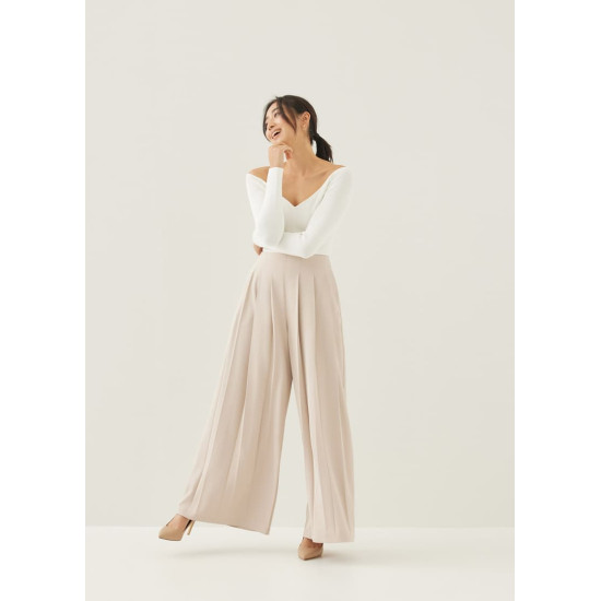 Aneth Pleated Straight Leg Pants