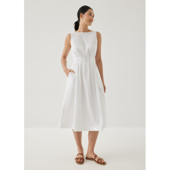 Aleeza Cotton Fit & Flare Midi Dress