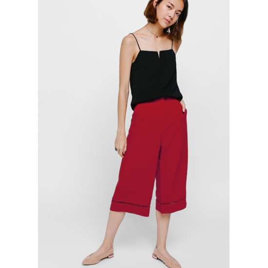 Elgina Eyelet Trim Culottes