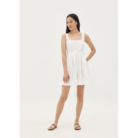 Rivka Pleat Square Neck Romper