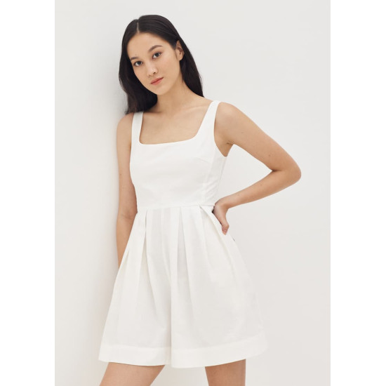 Rivka Pleat Square Neck Romper