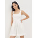 Rivka Pleat Square Neck Romper