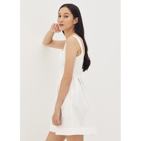 Rivka Pleat Square Neck Romper