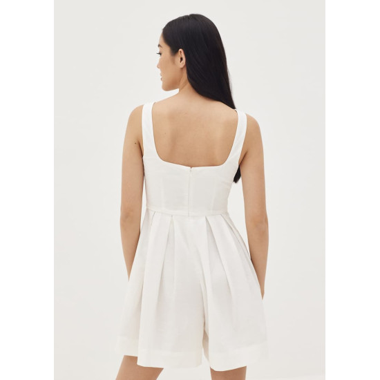 Rivka Pleat Square Neck Romper