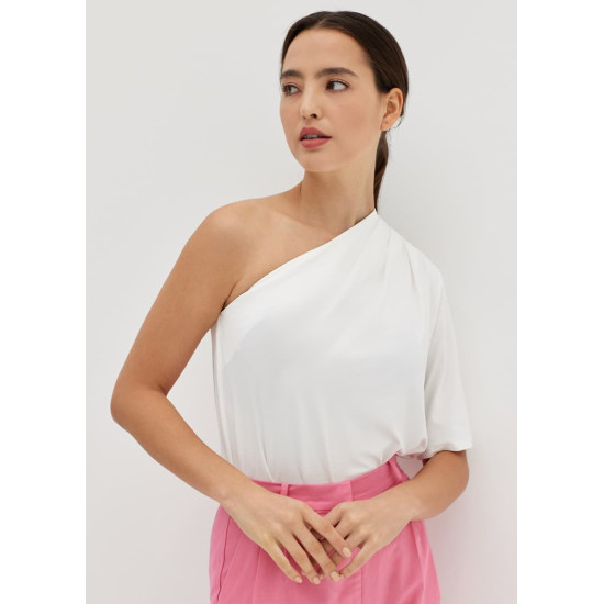 Evette Cupro Asymmetrical Top