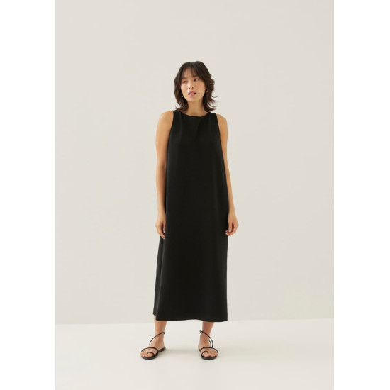 Vallie Neoprene Boat Neck Midaxi Dress