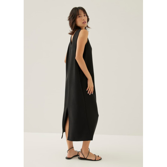 Vallie Neoprene Boat Neck Midaxi Dress