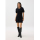 Knit Puff Sleeve Shift Mini Dress