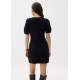 Knit Puff Sleeve Shift Mini Dress