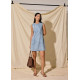 Denim Round Neck Shift Mini Dress