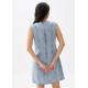 Denim Round Neck Shift Mini Dress