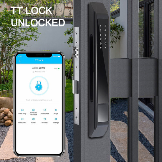 WF-021D Fully Automatic Unlocked Home Apartment Office Smart Fingerprint Digital Aluminum Door Lock Hidden Fingerprint Design