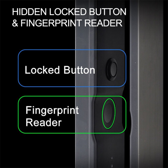 WF-021D Fully Automatic Unlocked Home Apartment Office Smart Fingerprint Digital Aluminum Door Lock Hidden Fingerprint Design