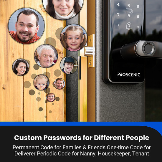  Proscenic L40 Smart Door bluetooth Lock Fingerprint/APP Password Key IC Card Unlock Intelligent Anti-theft Door Lock IP54 Home Lock Work with Alexa Google Assistant