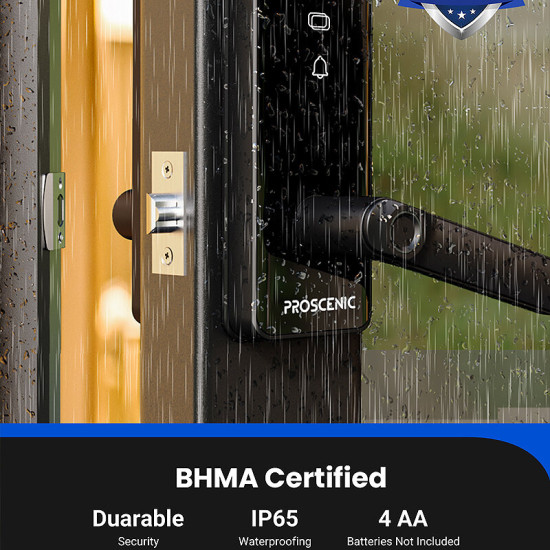  Proscenic L40 Smart Door bluetooth Lock Fingerprint/APP Password Key IC Card Unlock Intelligent Anti-theft Door Lock IP54 Home Lock Work with Alexa Google Assistant
