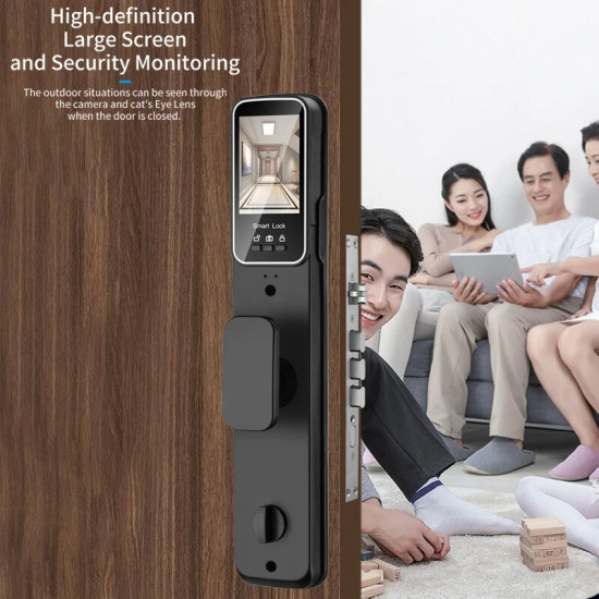 CS7 3D Face 30*300mm Lock Body Smart Door Lock Security Camera Monitor Lock Intelligent Fingerprint Password Biometric Electronic Key Unlock Doorlock