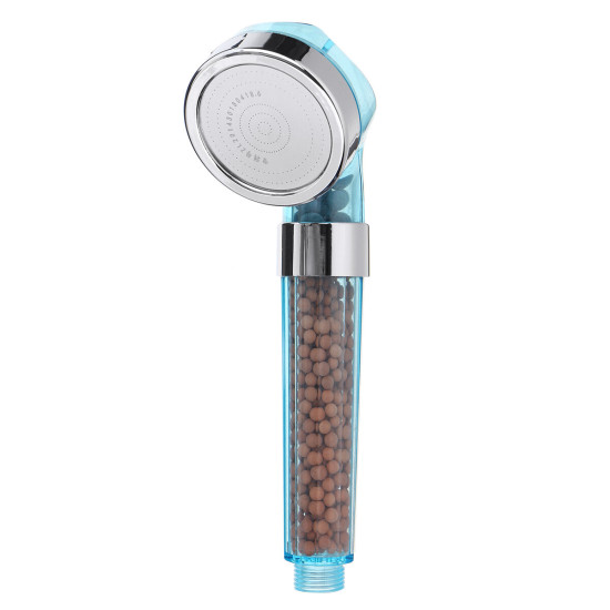 Transparent Shower Head ABS Anion Filter SPA Saving Pressurized Boost Rainfall Shower Head for Bathroom Bathing Travelling - S