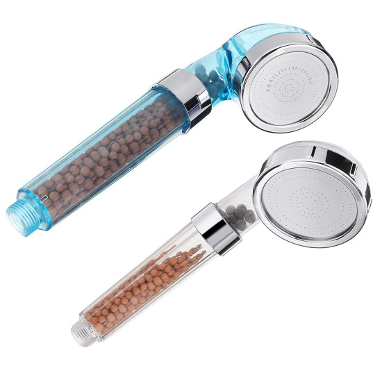 Transparent Shower Head ABS Anion Filter SPA Saving Pressurized Boost Rainfall Shower Head for Bathroom Bathing Travelling - S