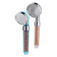 Transparent Shower Head ABS Anion Filter SPA Saving Pressurized Boost Rainfall Shower Head for Bathroom Bathing Travelling - S