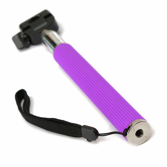Extendable Handheld Selfie Stick Monopod with Clip for Smartphone - Pink
