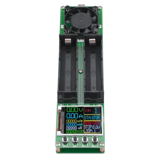 18650 Lithium Battery Capacity Tester Dual Channel Automatic Internal Resistance Tester Battery Power Detector Module Dual Type-C Interface