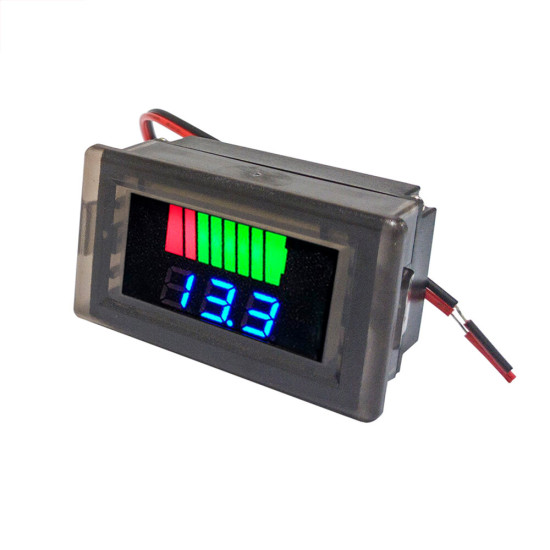 Waterproof Digital Battery Capacity Meter Tester 12V-60V Lithium Battery Capacity Indicator Car Voltage Meter Voltmeter - Red