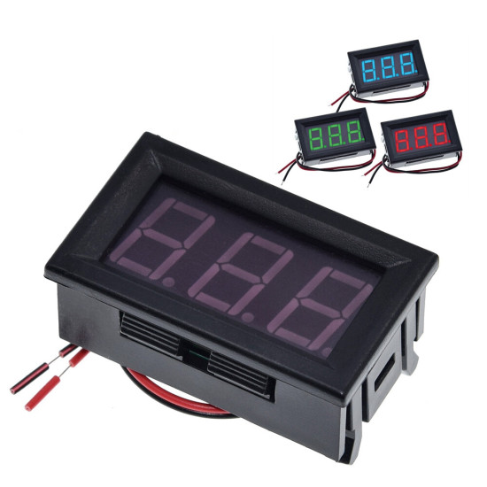 AC 70-500V 0.56inch Two-wire Digital Voltmeter LED Digital Display 2 Wires Red Green Blue Display AC Voltage Meter Head AC220V Mains Power 380V Industrial Power - Red