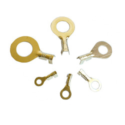 150/300/540 PCS M3/M4/M5/M6/M8/M10 Ring Lugs Eyes Copper Crimp Terminals Cable Lug Wire Connector Non-insulated Assortment Kit - 150PCS