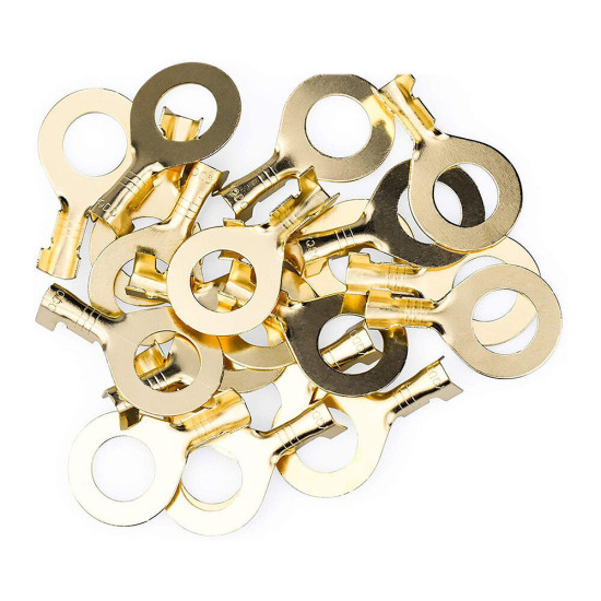 150/300/540 PCS M3/M4/M5/M6/M8/M10 Ring Lugs Eyes Copper Crimp Terminals Cable Lug Wire Connector Non-insulated Assortment Kit - 150PCS