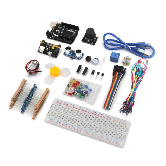 UNOR3 Development Board 830-hole Breadboard Improved Learning Starter Kit or DIY Robot Programming