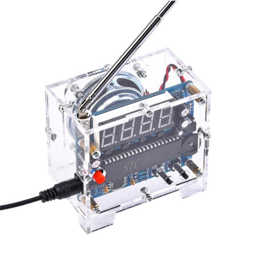 TEA5767 FM Radio DIY Kit 87MHz-108MHz Digital Display Receiver with 5W 8ohm Speaker Antenna Electronic DIY Soldering Kit
