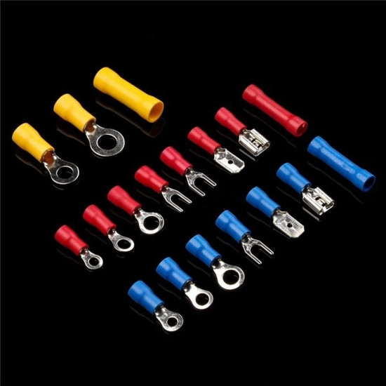 480/300/280Pcs Assorted Spade Terminals Insulated Cable Connector Electrical Wire Crimp Butt Ring Fork Set Ring Lugs Rolled Kit - 280pcs