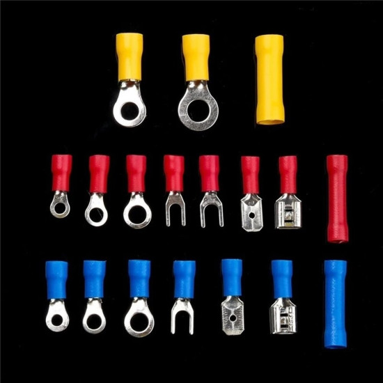 480/300/280Pcs Assorted Spade Terminals Insulated Cable Connector Electrical Wire Crimp Butt Ring Fork Set Ring Lugs Rolled Kit - 280pcs