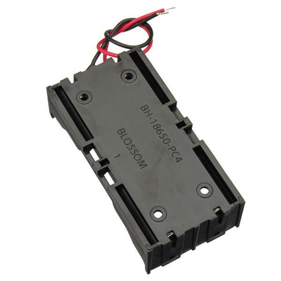 5pcs DIY DC 7.4V 2 Slot Double Series 18650 Battery Holder Battery Box With 2 Leads