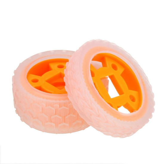 47*12mm/47*21mm 64T Transparent Tire Orange Rubber Wheel for Smart Robot Chassis Car - 21mm