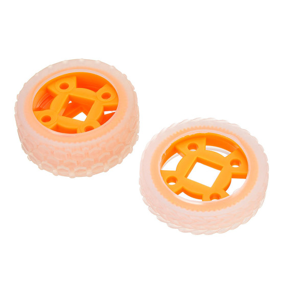 47*12mm/47*21mm 64T Transparent Tire Orange Rubber Wheel for Smart Robot Chassis Car - 21mm