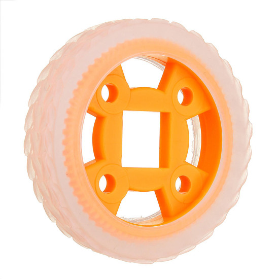 47*12mm/47*21mm 64T Transparent Tire Orange Rubber Wheel for Smart Robot Chassis Car - 21mm