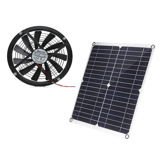 12V 25CM Large Air Volume Exhaust Fan Solar Powered Fans for Kitchen Household Cooling Exhaust Fan