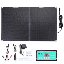 ETFF 12V 60W Folding Solar Panel 30A 60A 100A Waterproof Outdoor Battery Charger for Mobile Phones Power Bank Camera Tablet PC Car With PD QC3.0 MTTP Controller - 30A