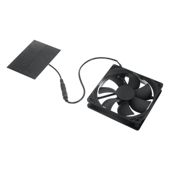 6V 1.8W Mini Solar Exhaust Fan with Solar Panel Plug and Play Brushless Motor High Air Volume for Computer Cabinet Heat Dissipation