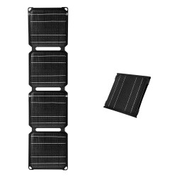 Outdoor Powerful Flexible Solar Panel 5V 28W Portable Battery Mobile Phone Charge PD QC 3.0 9V 12V for USB-A+USB-C Cells Power Bank - 3-Fold Green