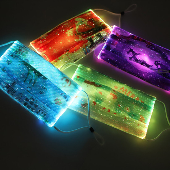 Christmas Face Mask LED Luminous EL Mask For Decoration Festive Party - D