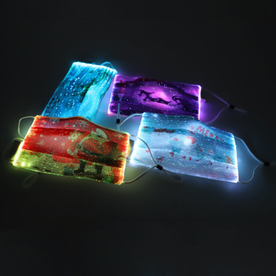 Christmas Face Mask LED Luminous EL Mask For Decoration Festive Party - D