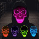 Halloween Skeleton Mask LED Scary EL-Wire Mask Light Up Festival Cosplay Costume Supplies Party Mask - Orange