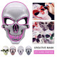 Halloween Skeleton Mask LED Scary EL-Wire Mask Light Up Festival Cosplay Costume Supplies Party Mask - Orange