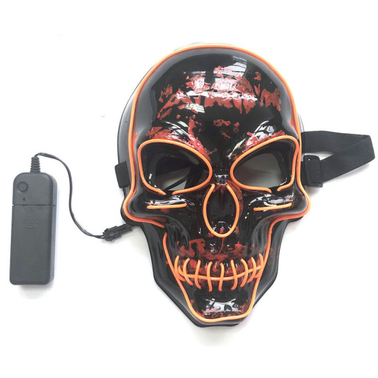Halloween LED Mask Skull Glowing Mask Cold Light Mask Party EL Mask Light Up Masks Glow In Dark - Orange