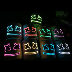DJ Marshmallo LED Mask Luminous Helmet DIY Bar Music Party Masks Cosplay Props - Orange