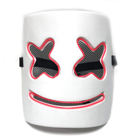 DJ Marshmallo LED Mask Luminous Helmet DIY Bar Music Party Masks Cosplay Props - Orange